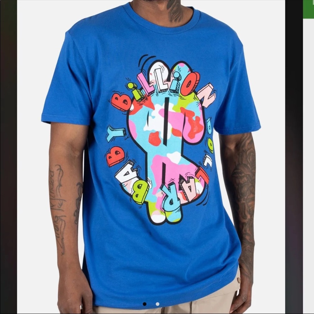 Billion Dollar Baby Dollar Sign Royal Blue Short Sleeve Tee Mens New With Tags
